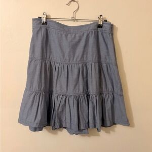 LOFT Light Blue Tiered Cotton Skirt